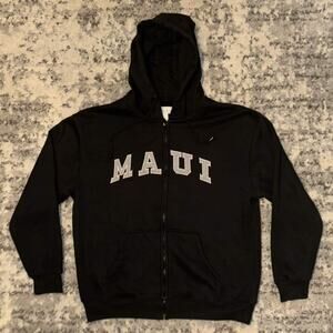 00s Maui Hawaii Collegiate Spell Out Zip Up Sweater
